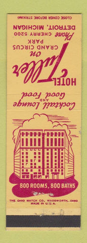 Matchbook Cover - Hotel Tuller Detroit MI