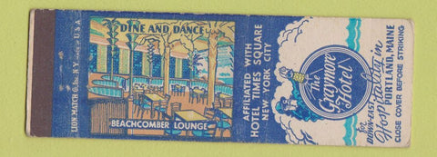 Matchbook Cover - Graymore Hotel Portland ME Beachcomber Lounge