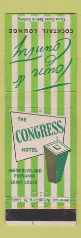 Matchbook Cover - Congress Hotel St Louis MO