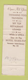 Matchbook Cover - Sky Top Motel Kingston NY