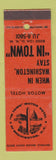Matchbook Cover - In Town Motor Hotel Washington DC