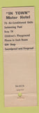 Matchbook Cover - In Town Motor Hotel Washington DC