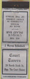 Matchbook Cover - Court Tavern NO TOWN unique wood bar