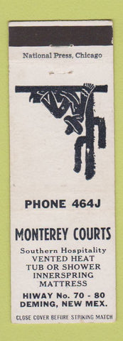 Matchbook Cover - Monterey Courts Motel Deming NM