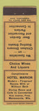 Matchbook Cover - Hotel Marion Menomonie WI