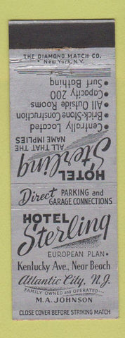 Matchbook Cover - Hotel Sterling Atlantic City NJ