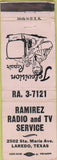 Matchbook Cover - Ramirez Radio TV Laredo TX WEAR