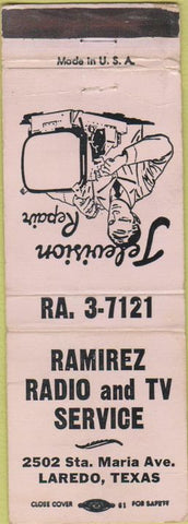Matchbook Cover - Ramirez Radio TV Laredo TX WEAR