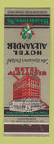 Matchbook Cover - Hotel Alexander Hagerstown MD