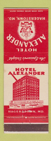 Matchbook Cover - Hotel Alexander Hagerstown MD