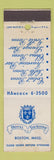 Matchbook Cover - Hotel Touraine Boston MA WEAR