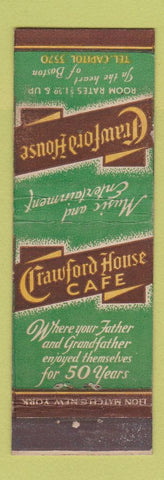 Matchbook Cover - Crawford House Cafe Boston MA