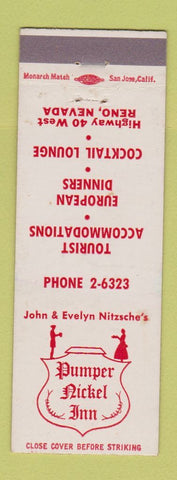 Matchbook Cover - Pumper Nickel Inn Reno NV