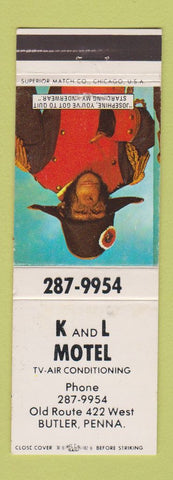 Matchbook Cover - K and L Motel Butler PA