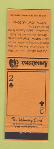 Matchbook Cover - Show Low AZ Perkins Americana ORANGE