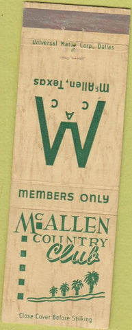 Matchbook Cover - McAllen Country Club McAllen TX