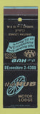 Matchbook Cover - Hub Motor Lodge Philadelphia PA