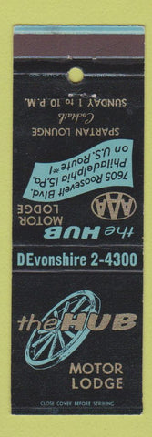Matchbook Cover - Hub Motor Lodge Philadelphia PA