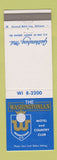 Matchbook Cover - Washingtonian Motel Country Club Gaithersburg MD