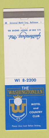 Matchbook Cover - Washingtonian Motel Country Club Gaithersburg MD