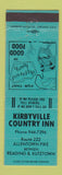 Matchbook Cover - Kirbyville Country Inn PA TEAL