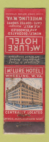 Matchbook Cover - McLure Hotel Wheeling WV WRON