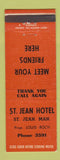 Matchbook Cover - St Jean Hotel MB
