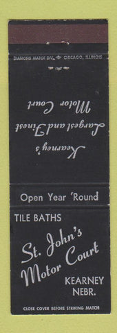 Matchbook Cover - St John's Motor Court motel Kearney NE