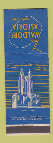 Matchbook Cover - Waldorf Astoria Hotel New York City BLUE