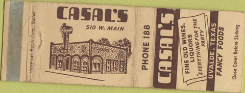 Matchbook Cover - Casal's Uvalde TX WEAR