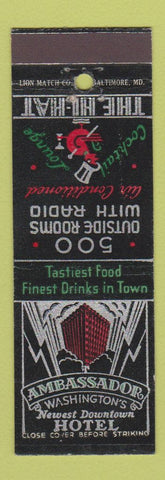 Matchbook Cover - Ambassador Hotel Washington DC Hi Hat