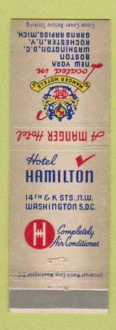 Matchbook Cover - Hotel Hamilton Washington DC Manger