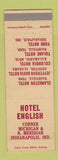 Matchbook Cover - Hotel English Indianapolis IN