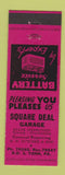 Matchbook Cover - Square Deal Garage York PA