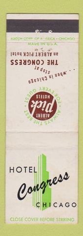 Matchbook Cover - Hotel Congress Chicago IL Albert Pick