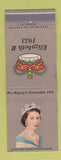 Matchbook Cover - Queen Elizabeth Coronation 1953
