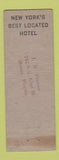 Matchbook Cover - Commodore Hotel New York City