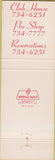 Matchbook Cover - Elmira Country Club NY