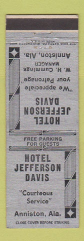 Matchbook Cover - Hotel Jefferson Davis Anniston AL