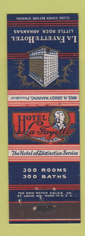 Matchbook Cover - Hotel Lafayette Little Rock AR