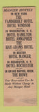 Matchbook Cover - Vanderbilt Hotel New York City WEAR