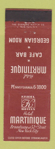 Matchbook Cover - Hotel Martinique New York City