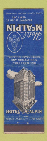 Matchbook Cover - Hotel McAlpin New York City