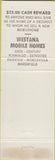 Matchbook Cover - Westana Mobile Homes Missoula MT orange