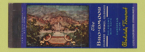 Matchbook Cover - Broadmoor Hotel Colorado Springs