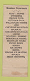Matchbook Cover - Broadmoor Hotel Colorado Springs