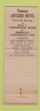 Matchbook Cover - Antlers Hotel Colorado Springs