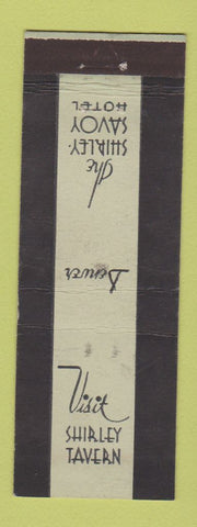 Matchbook Cover - Shirley Savoy Hotel Denver Colorado