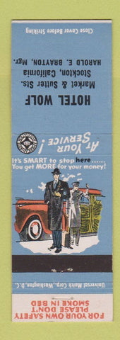 Matchbook Cover - Hotel Wolf Stockton CA