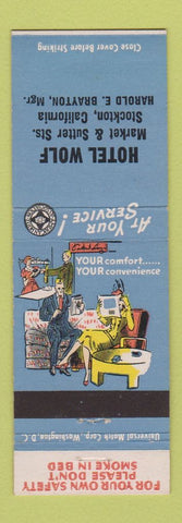 Matchbook Cover - Hotel Wolf Stockton CA